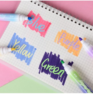 星光璀璨双头叠色4支装荧光笔