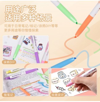 圆球按动荧光色4mm可换芯荧光笔