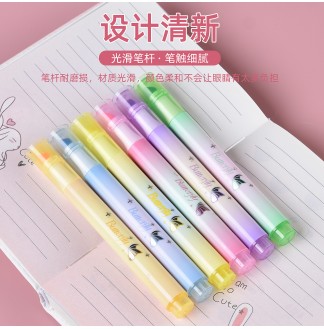 香味荧光色6色套装宽头6mm荧光笔